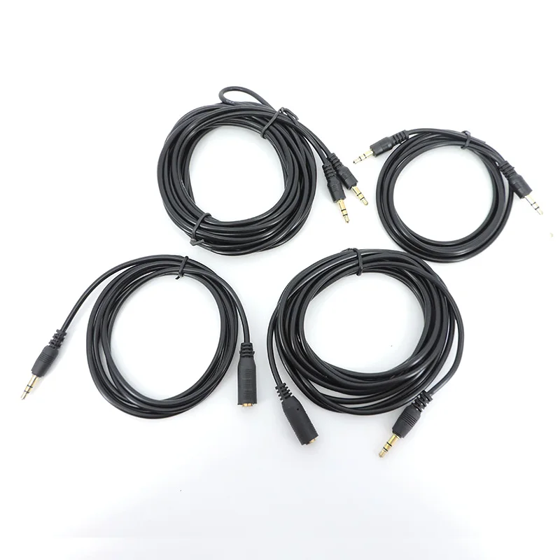 3pole Audio Male to male Female Jack Plug Stereo Aux Extension connector Cable Cord for Phone Headphone Earphone K5