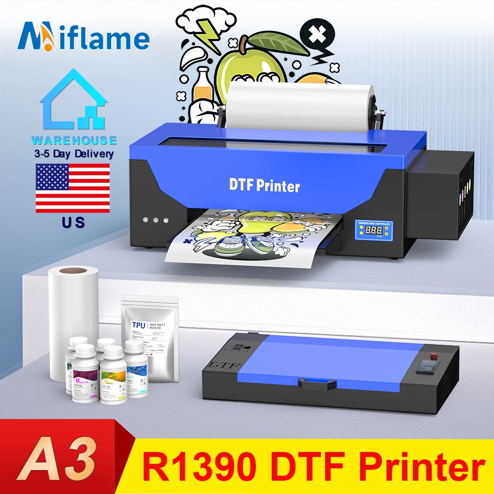 

A3 DTF Printer For Epson R1390 T shirt Printing Machine Directly to Film Transfer Printer For Fabric Hoodies impresora dtf a3