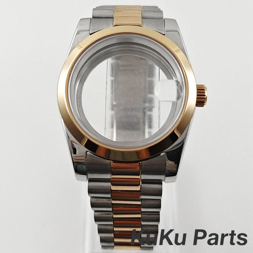 الرئاسية سوار 36 مللي متر/40 مللي متر الفضة ارتفع الياقوت ساعة كريستال الحال بالنسبة NH34 NH35 NH36 NH38 ETA2824 حركة 28.5 مللي متر الهاتفي