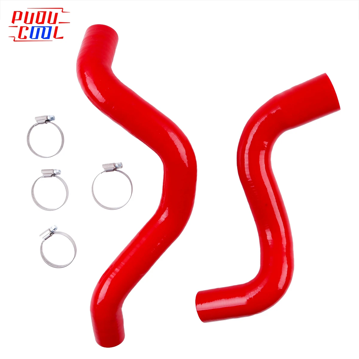 For GM 3800 3.8L Pontiac Grand Prix / Chevy Impala Monte Carlo Radiator Upper Lower Hose Kit Silicone Tube Clamps 2Pcs 10 Colors