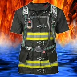New Firefighter Graphic 3D Print T-Shirts Men Summer Casual Fireman T Shirt O-Neck Short Sleeve Tees Harajuku Y2k Kids Clothing