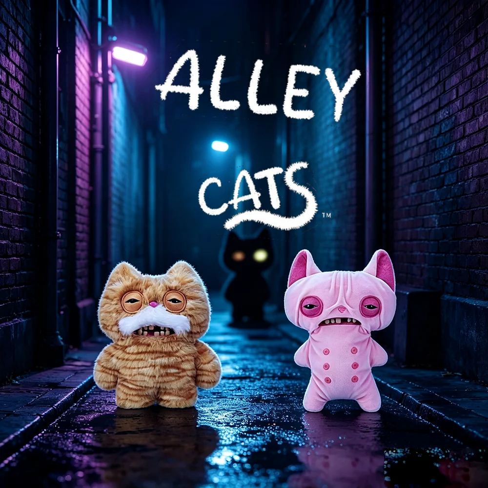 Fuggler Plüschpuppe, Dark Alley Night Cat Serie, Zahnmonster, hässlich süß, lustig, weiches Stofftier, Geburtstagsgeschenk für Kinder – Detail 3