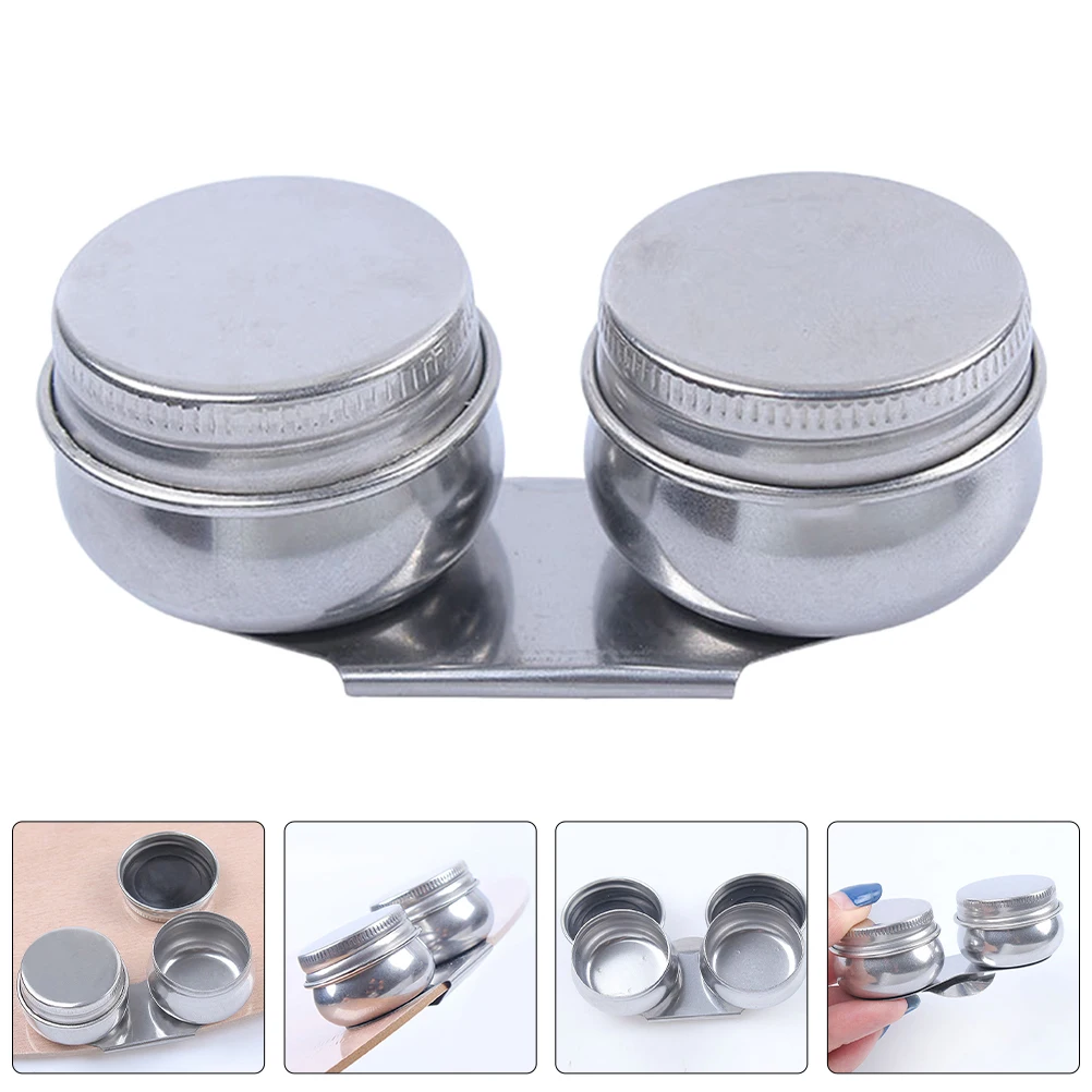 

Dual Oil Painting Palette Cups Stainless Steel Large Mouth Mixing Jars With Lid Brush Washer For Oil Acrylic Watercolor Artist