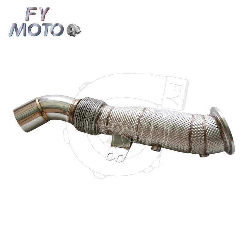 Exhaust Downpipe with heat shield catless for B58 M240i 340i 440i 540i 740i Drive 2016+