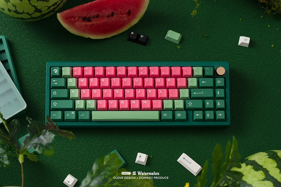 Domainikey-xグローブスイカキーキャップセット、キーボード、87 tkl