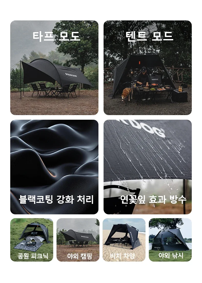 BLACKDOG Super-großer UV-blockierender Zeltplane für den Außenbereich, wasserdicht, Sonnenschutz, Park, Picknick, Strand, Meeresangeln, Überdachungszelte, Neu – Detail 2