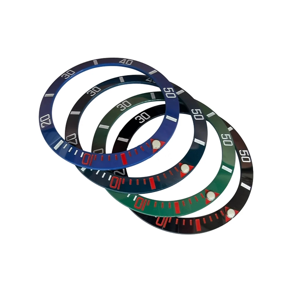 38มม./30.6มม. ฝาเซรามิกจำนวนแหวนดัชนีวงแหวนรอบนอกสำหรับนาฬิกาดำน้ำอุปกรณ์ทดแทน