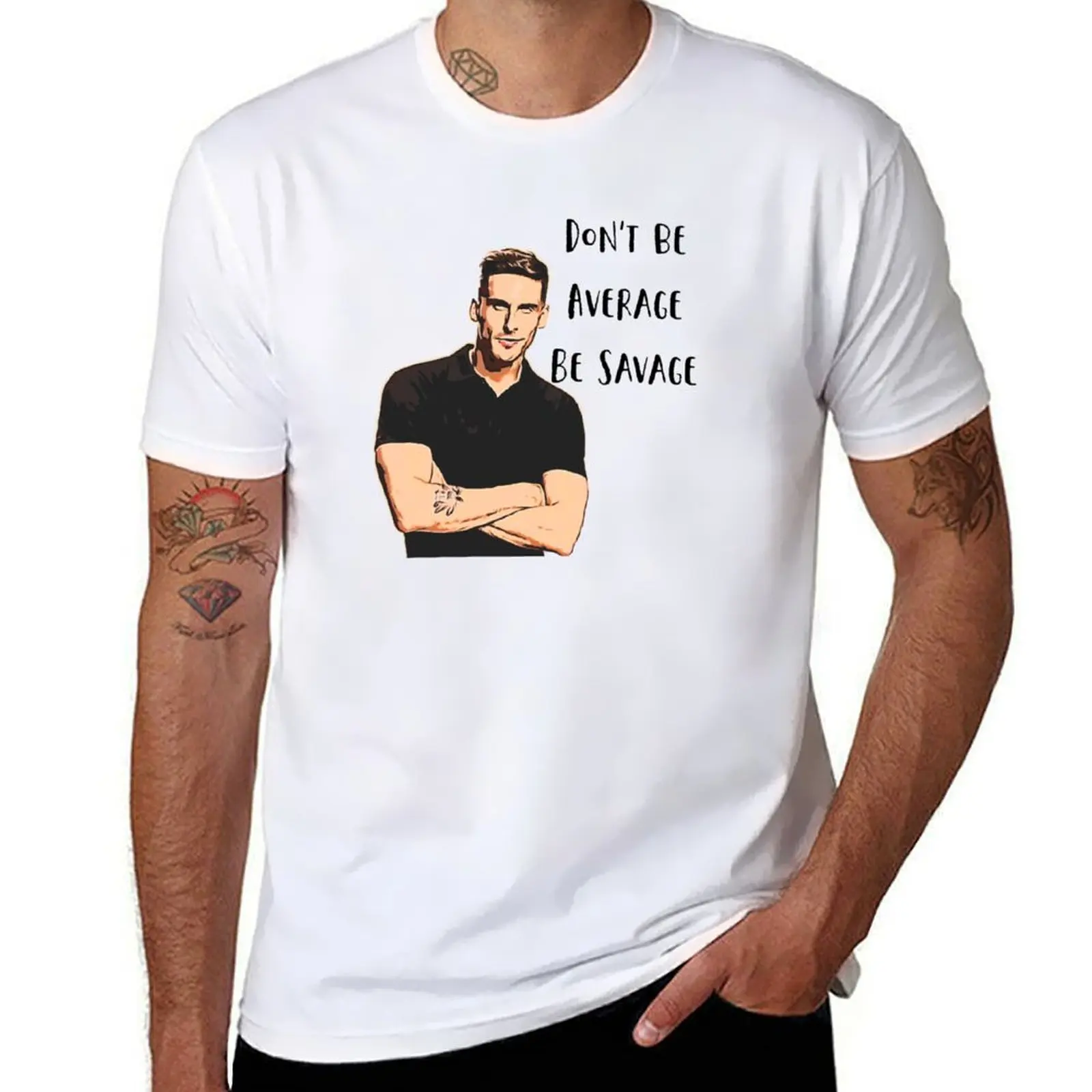 

don't be average be savage Cody Rigsby Quote Boo Crew XOXO Cody Workout Spin sticker T-Shirt cotton t shirt man T-Shirt