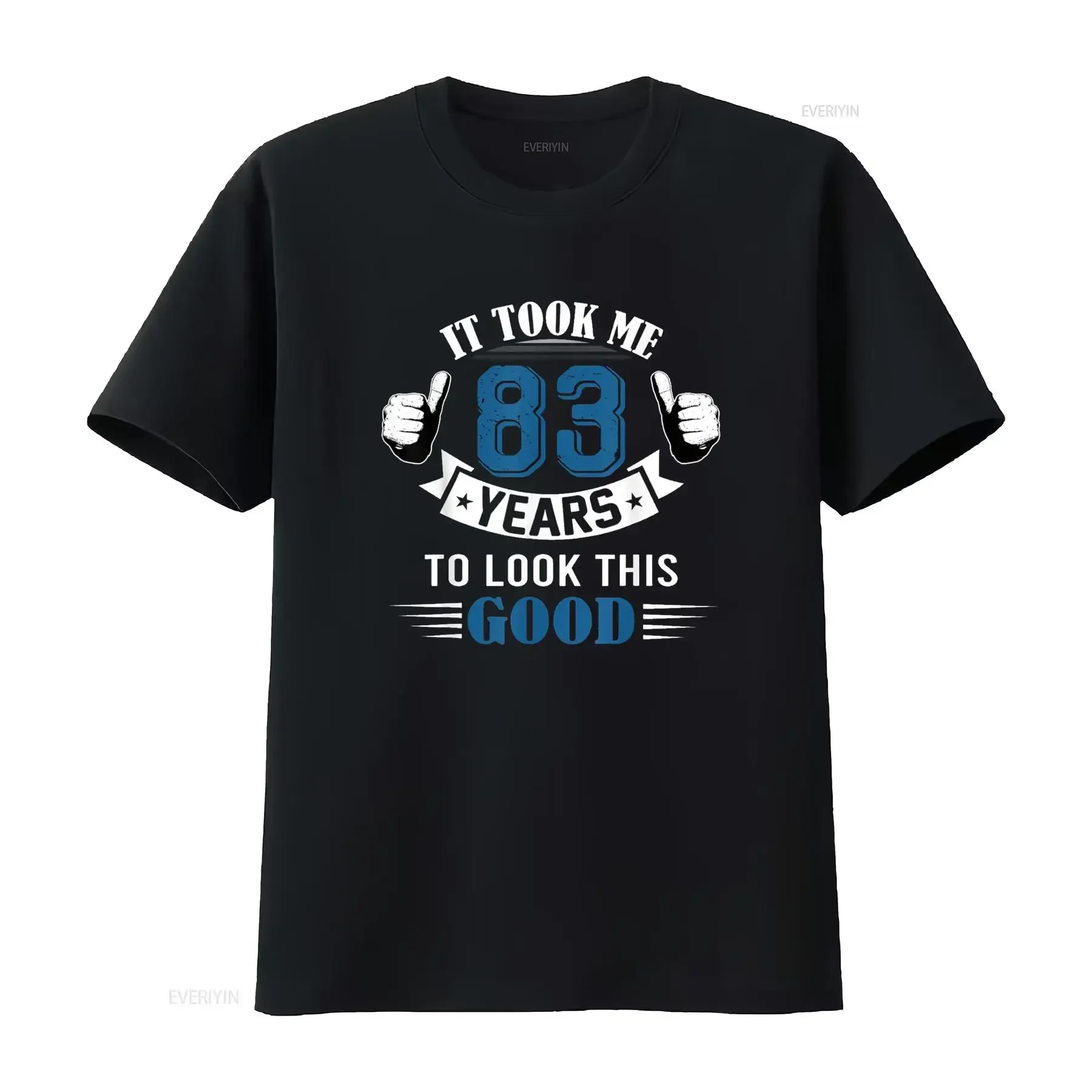 

83 Years Old Birthday Graphic Tee Men Cotton Crew Neck T-Shirt Casual Trip Wear