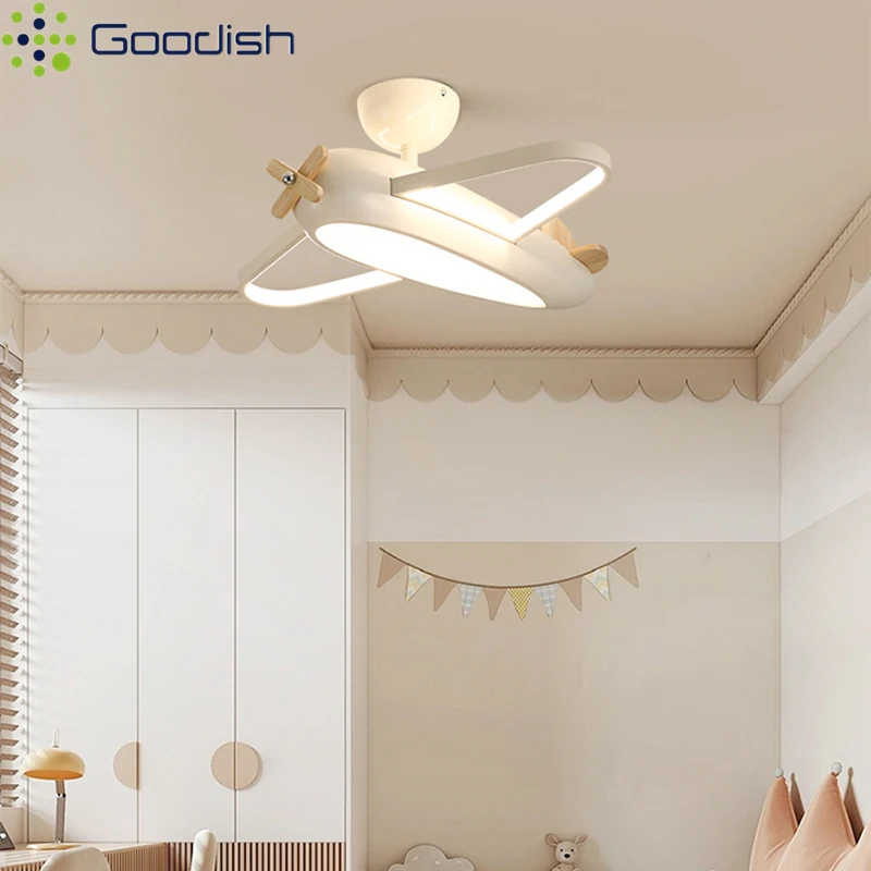 Modern Minimalist Cute Lovely Cartoon Airplane LED Home Ceiling Light Art Creative Lamp for Children's Room Decoration Chandelie