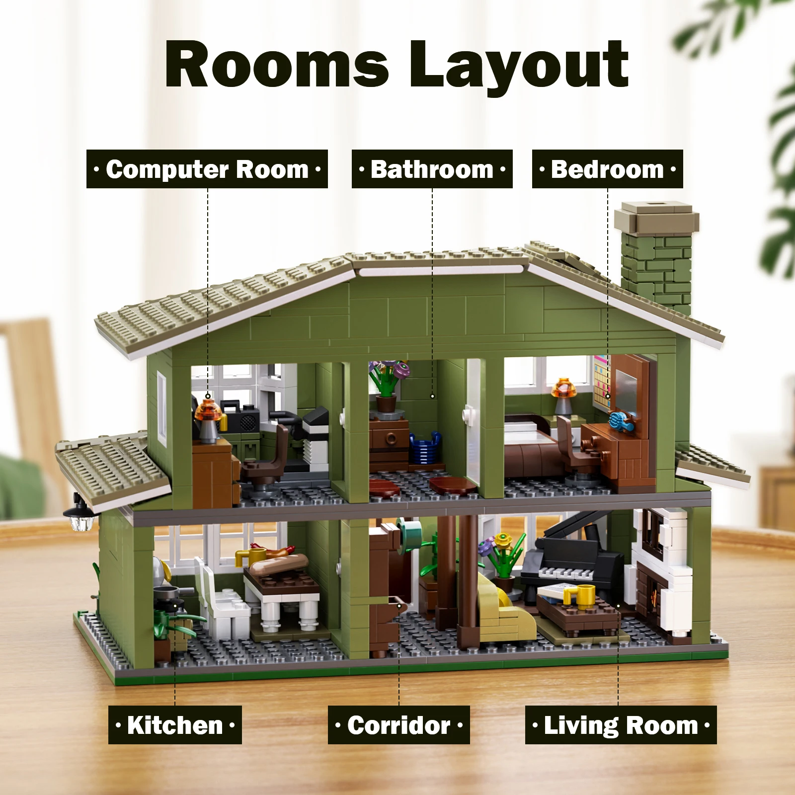 Dunphy House Family Building Blocks Set Modern Architecture Collection Model Bricks Toys for Adult Kids Birthday Gift (1176 PCS)