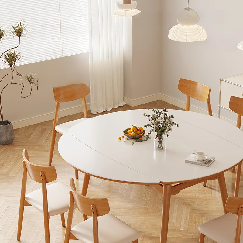 Extendable Long Small Table Unique Multifuctional Wooden Modern Chairs Dining Table Space Saving Design Mesa Comedor Furniture