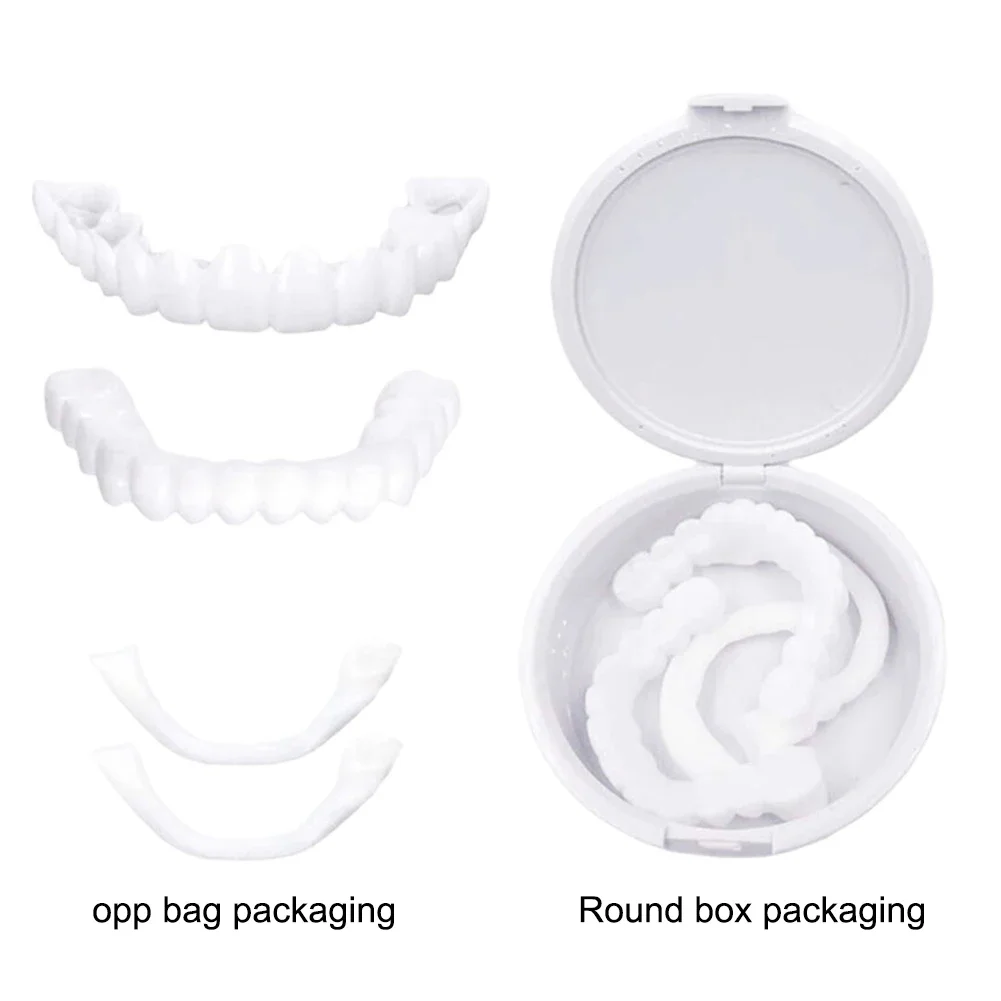 2 ペアスマイルホワイトニング歯スナップオンシリコーン化粧義歯上下偽歯カバーパーフェクトフィット歯美容ツール