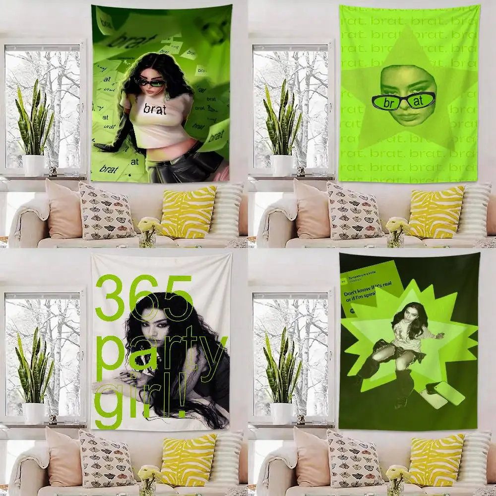 Singer Charli Xcx Flags Wall Hanging Background Art Banner for Bedroom Home Outdoor Decor