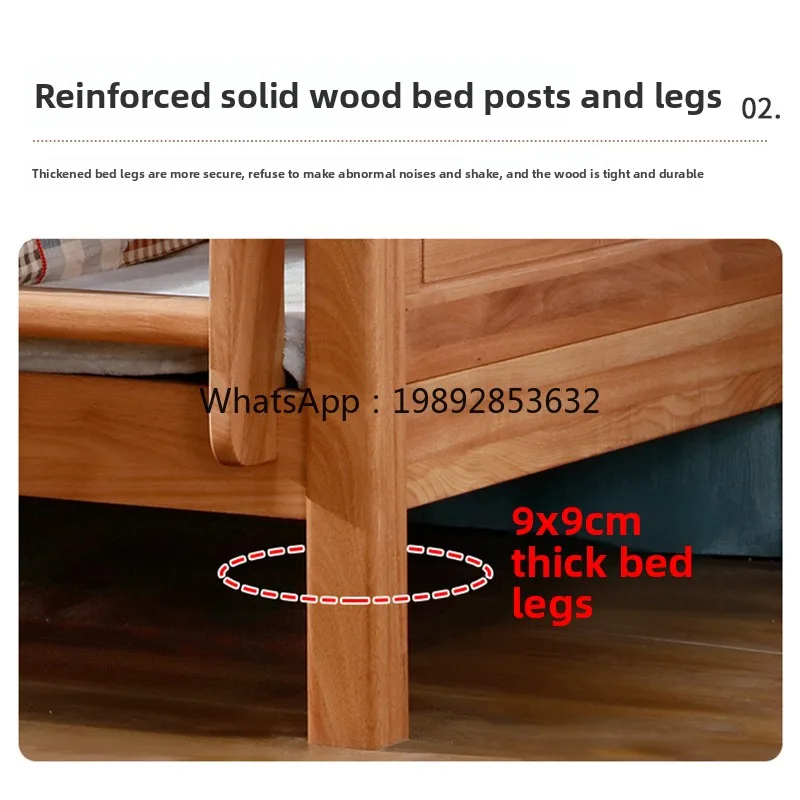 YFY صديقة للبيئة خشب الصندل الأحمر خشب متين سميكة طبقة مزدوجة سرير الوالدين والطفل كامل خشب متين سرير أطفال مرتفع ومنخفض #3
