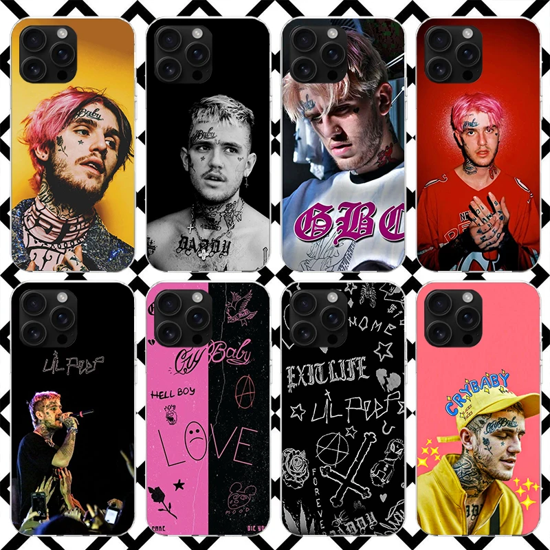 Funda para Teléfono Lil Peep Hellboy Love para iPhone 17 Air 16 16E 15 14 Plus 13 Mini 12 11 Pro Max 7 8 + SE 2020, Funda Suave