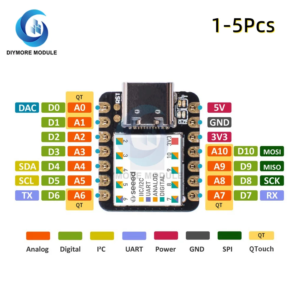 Type-C Seeeduino XIAO Microcontroller SAMD21 Cortex M0+ Nano 48MHZ SPI I2C Interface For Arduino IDE/IOT System Development Tool