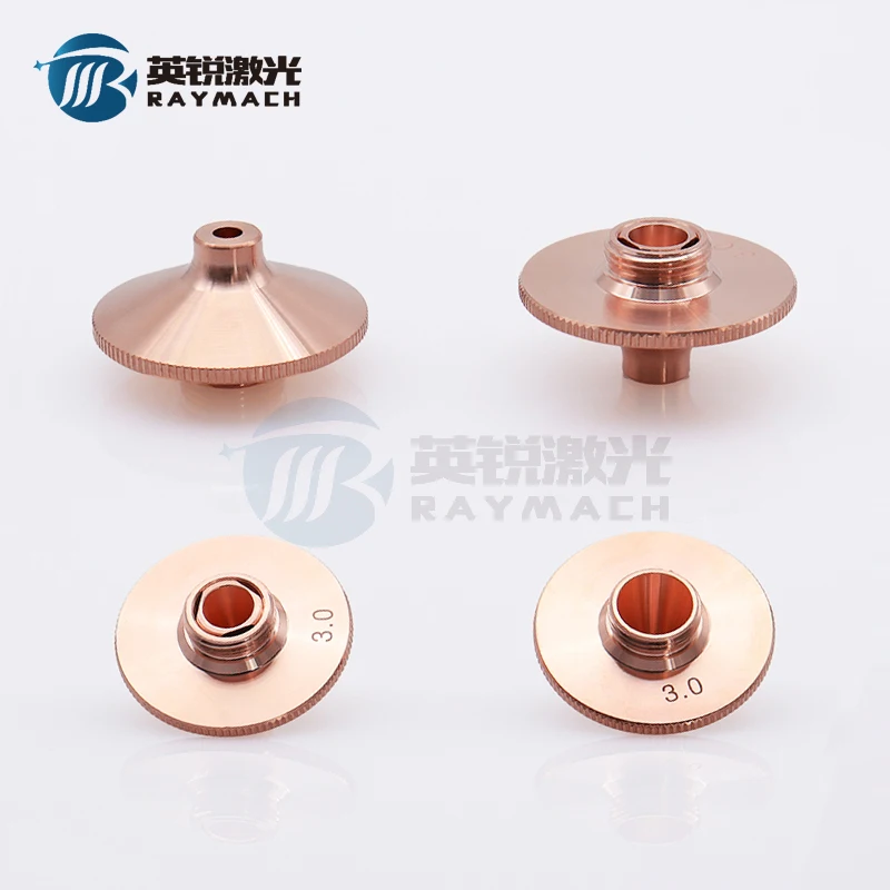 Ugello laser Raymach D28M11 WPCT Singolo strato 1.0 Doppio cromo WSX Ugelli anticollisione Cuspide di alta qualità Velocità eccessiva in rame rosso