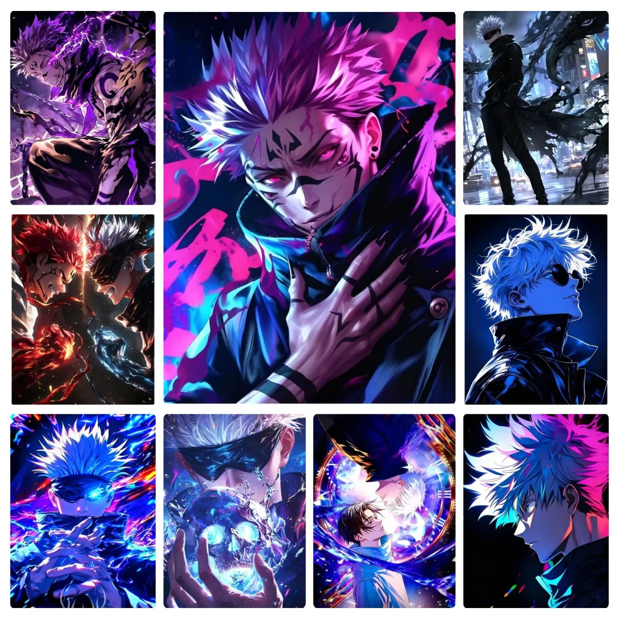 Gojo Satoru Jujutsu Kaisen Jigsaw Puzzle 500/1000/1200/2000PCS Cool White Hair Sorcerer Artwork Family Collectible Present