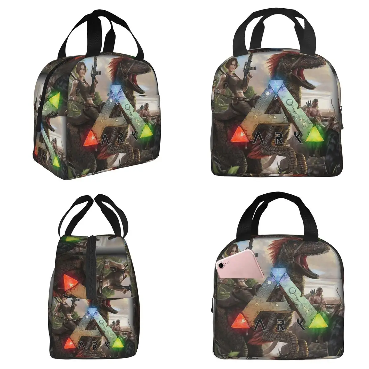 Day Gift Ark Survival Evolved Sac à déjeuner isotherme pour femmes, boîte à nourriture thermique pour le bureau, sac fourre-tout, boîtes à lunch, conteneur
