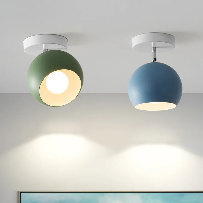 

Corridor Ceiling Light Living Room Bedroom Foyer Balcony Entrance Lamp Nordic Modern Minimalist Creative Colored Wall Lamps E27