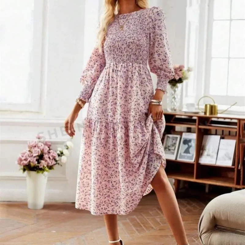 New In Women's Long Sleeve Dresses Boho Summer On Sales Elegant Chic Kpop Beautiful 2025 Fashion Xxl Korean Style X Female Dress