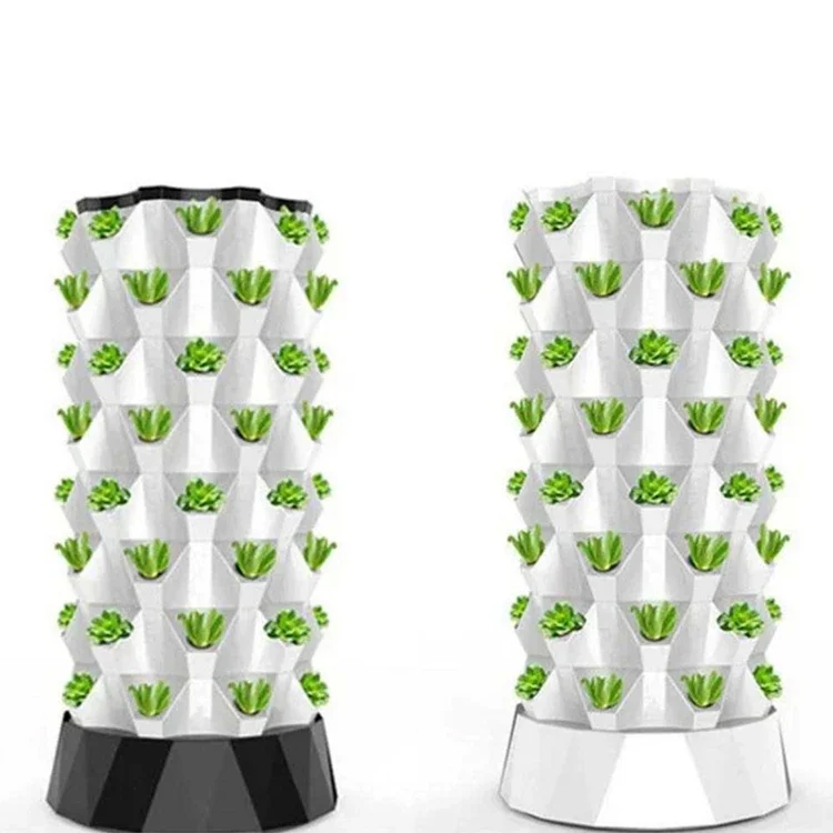 65l 10 Layer 80 Holes Movable Rotating Vertical Hydroponic Pineapple Aeroponic Tower