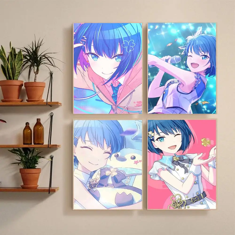 Game K-Kiritani H-Haruka  Poster Self-adhesive Art Waterproof Paper Sticker Coffee House Bar Room Wall Decor