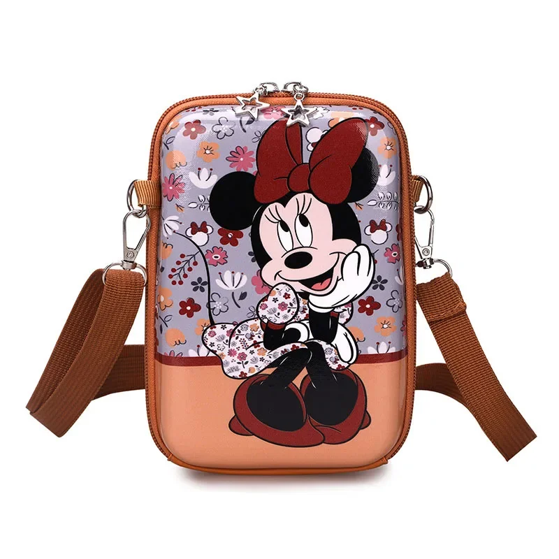 Disney Mickey Minnie Mouse Crossbody Bag Phone Purse Children Crossbody Bags Cartoon Anime Messenger Handbag Hard Wallet Gift