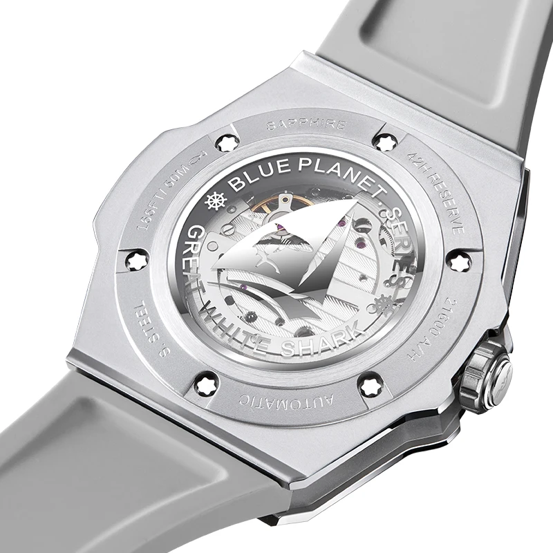 CERIEPON Men's Automatic Mechanical Watch 5ATM Waterproof Luminous Sapphire Glass Ceramic Fashionable Diving Watch Blue Planet - view 5