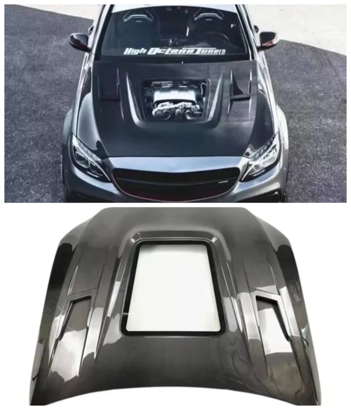 IMP Carbon Fiber Car Bonnet Hood for Mercedes W205 C63 AMG Coupe Sedan
