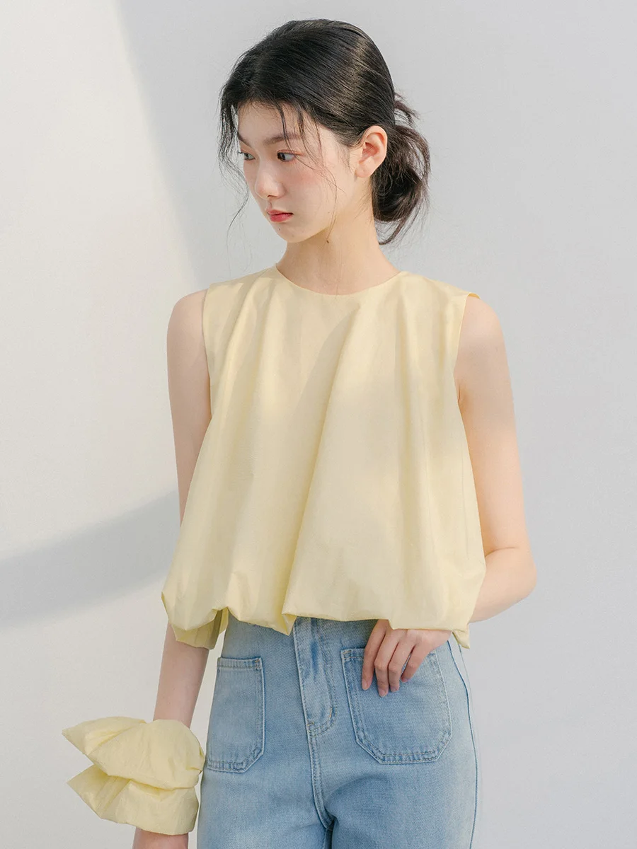 

Летний хлопковый жилет Bluwhite Butter Fluffy Svel: комфортный, повседневный, свободного кроя, новый поступление