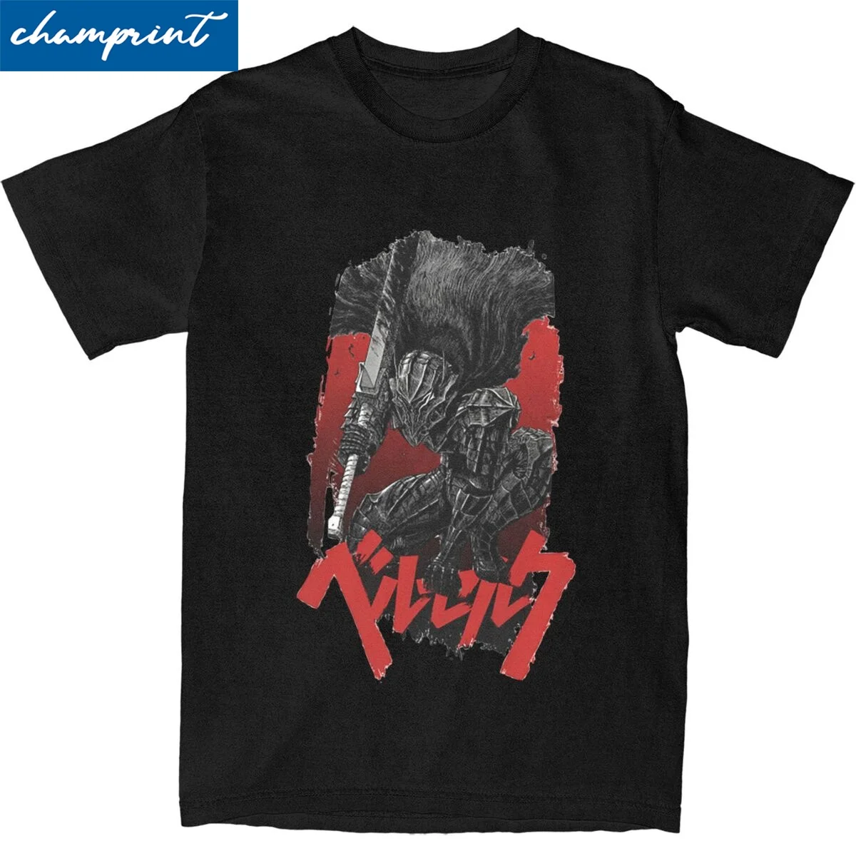 Retro Berserks Japanese Anime T Shirt Men's O-neck Short Sleeve Clothes Cotton Summer Clothing