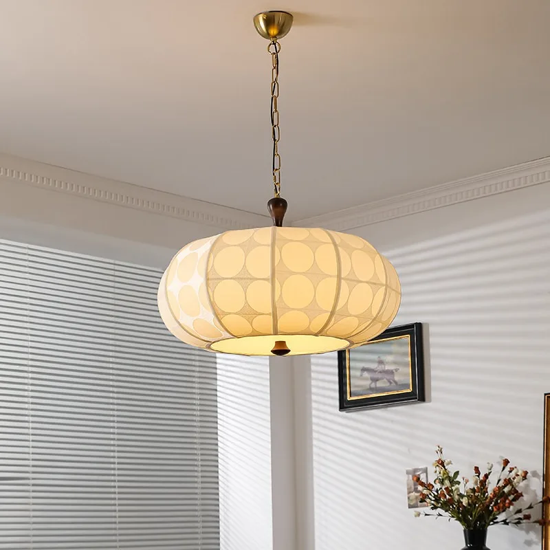 

Vintage Cloth Pendant Lights Decoration Home Japan Retro Restaurant Shop Chandeliers Living Room Antique Table LED Hanging Lamps