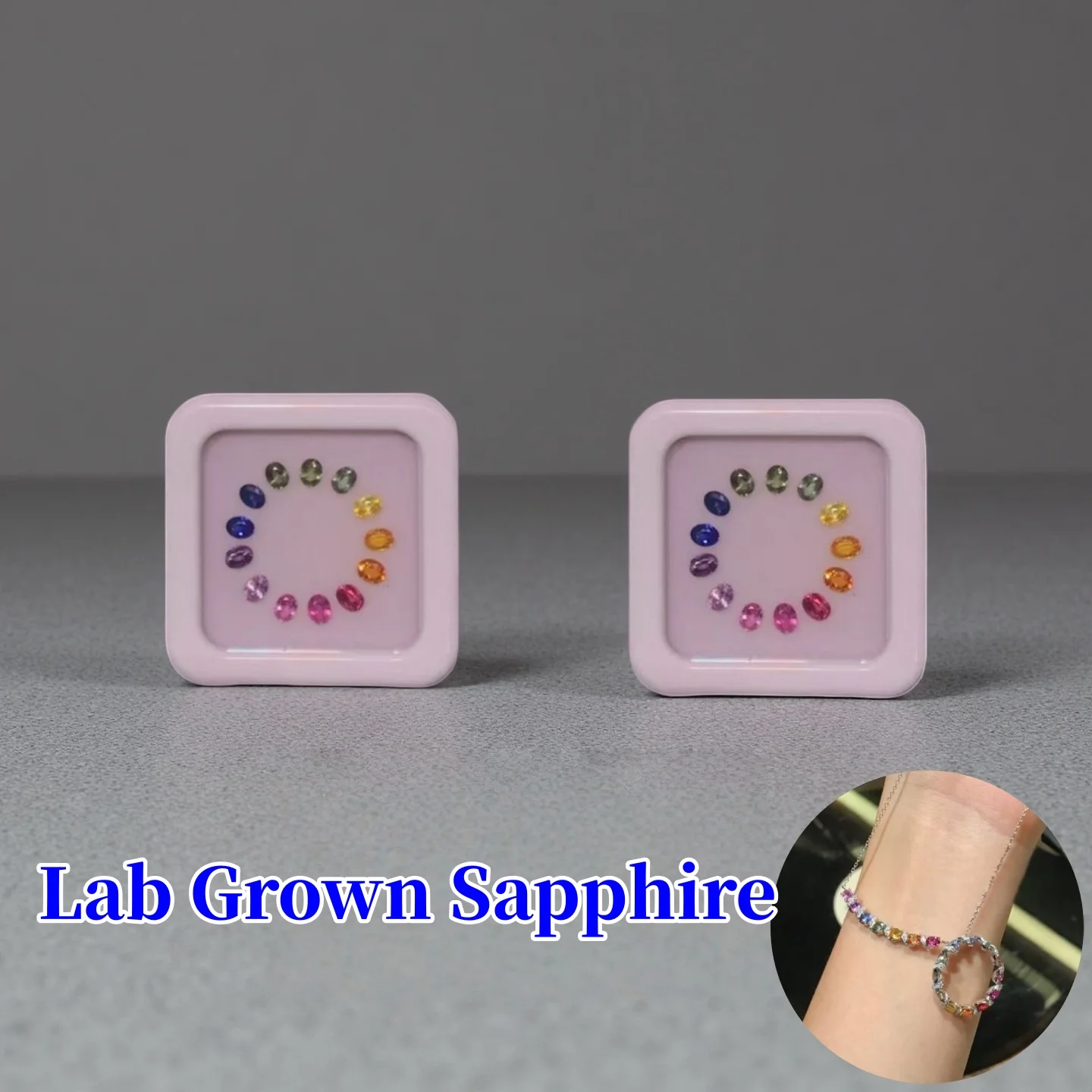 New Fashion Oval Shape Lab grown Sapphire Rainbow Gradient Color Colorful Loose Stone For Jewelry Design And Craft Settings