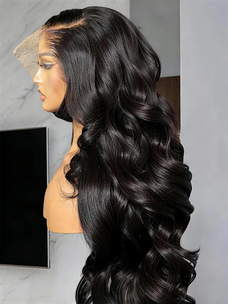 Body Wave Perücke 13x6 Lace Frontal 30 40 Zoll 250% Dichte Bleached Knots 100% Echthaar Brasilianisch 360 HD Transparent Glueless Versand aus FR Lager für Schwarze Frauen