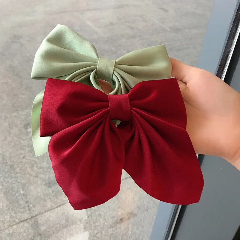 Fashion Simple Solid Color Bow Hair Clip Headpiece Duck Mouth Clip Hair Clip Women Hair Accessories