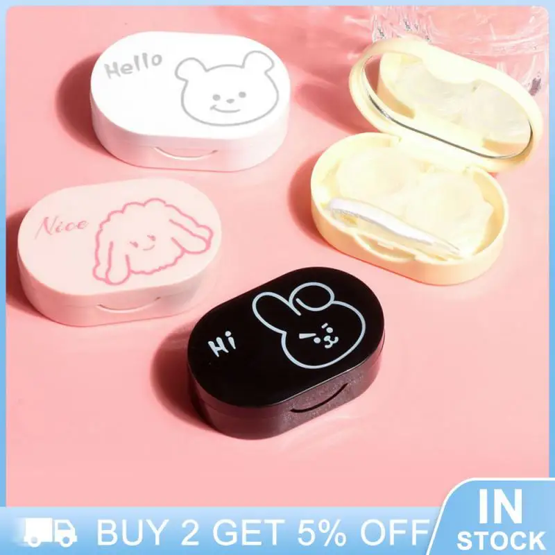 Multi-color Contact Lens Care Box Travel Kit Storage Box Contact Lenses Storage Box Care Box Companion Box Animal Cartoon