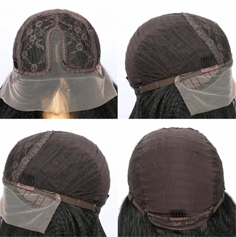 Ombre marrom macio 26 "longo kinky encaracolado 180 densidade peruca dianteira do laço para mulher resistente ao calor sintético sem cola pré-arrancado diariamente