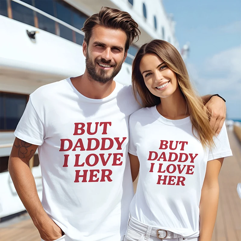 

But Daddy I Love Her Funny Women T Shirts Cotton LGBTQ Summer Fashion Graphic Tee Korean Fashion Short Sleeve T-shirts Femme Top