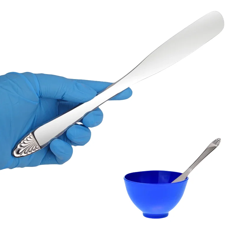 

1 шт. Стоматологический шпатель из нержавеющей стали для гипса, альгината, цемента, инструмент для смешивания порошков, лабораторный скребок-нож для стоматологов