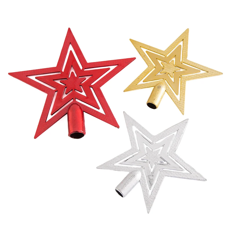 

10Pcs Creative Christmas Tree Decoration Pentagram Holiday Atmosphere Christmas Tree Top Christmas Decorations Accessories Gifts