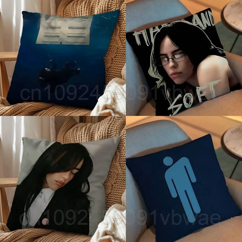 HIT ME HARD AND SOFT Billie Eilish Pillow Case cover Nap Time  Sofa Living home Room Bedroom Backrest Cushion Square cojines