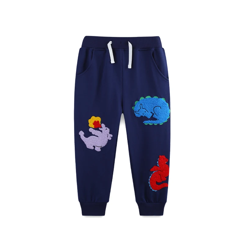 Autumn new children's underwear Europe and America fashion boy pants cartoon dinosaur Mao Jinxiu children's sweatpants.