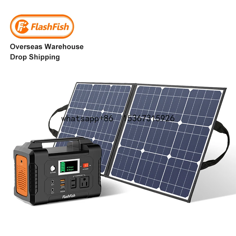 All in one Energy System Portable Rechargeable Electric Solar Generator Power Station With Panel Completed Set for Home Camping