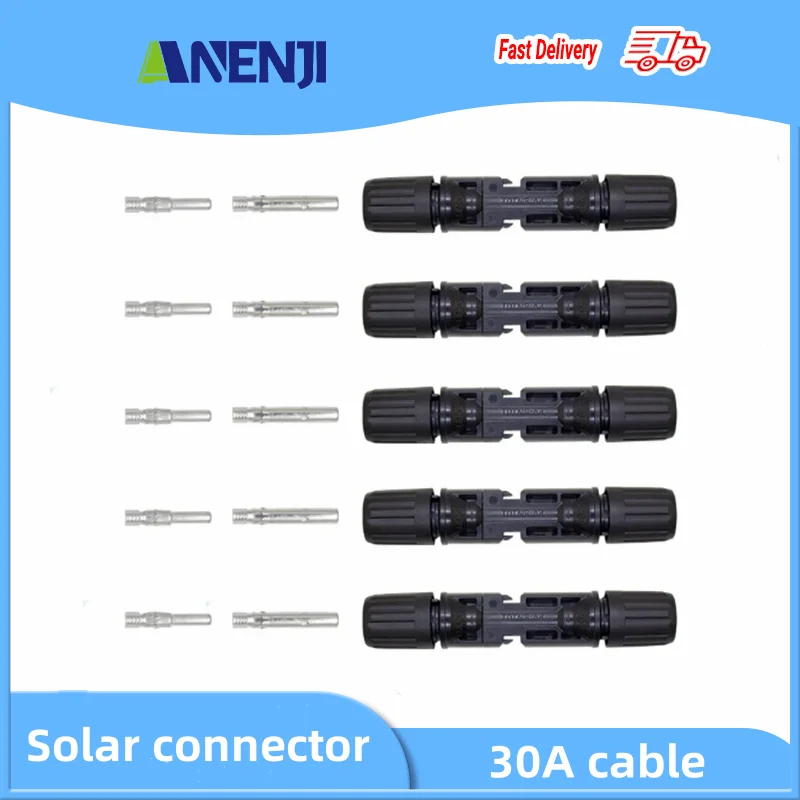 1Pair Solar Panel Connector Solar Solar Plug Cable Connectors (male and female 30A) for Solar Panels and Photovoltaic Systems