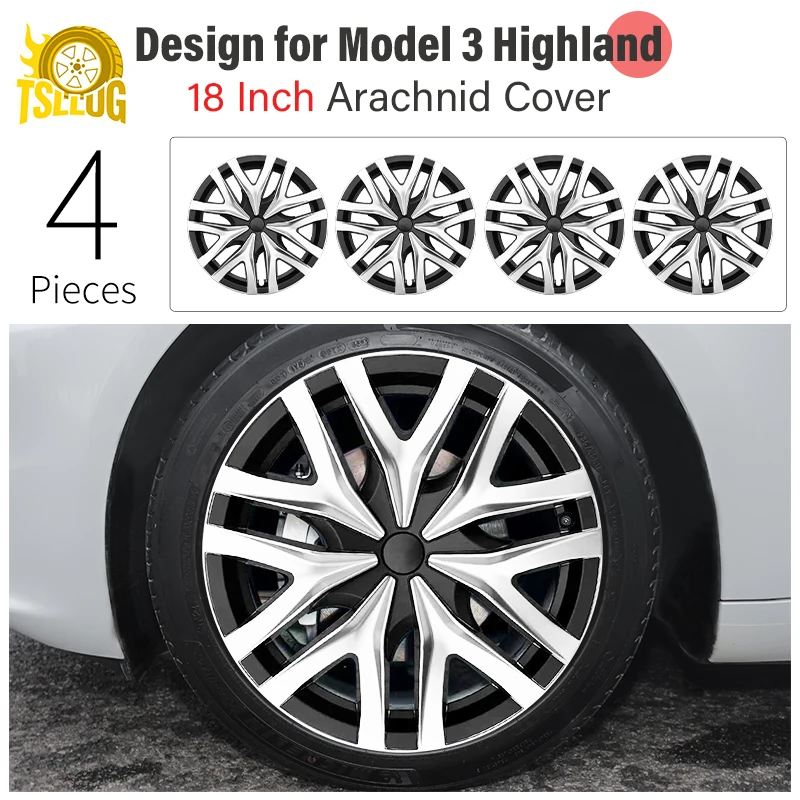 

4PCS 18 Inch Wheel Cover for Tesla Model 3 Highland 2023-2026 41st Style Automobile Hubcap Full Rim Cover Car Accessories