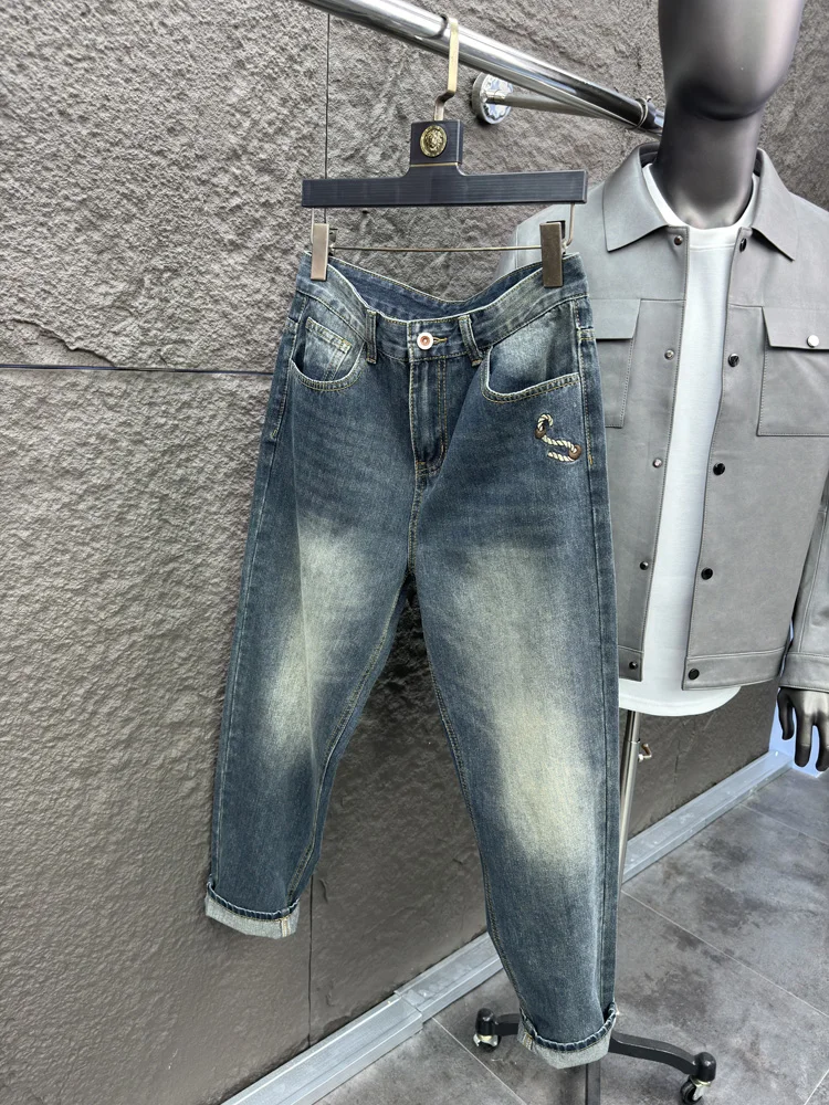 

Svip Sli облегающие джинсы мужские повседневные эластичные конусные удобные синие джинсовые брюки осенняя мода ретро прямые брюки