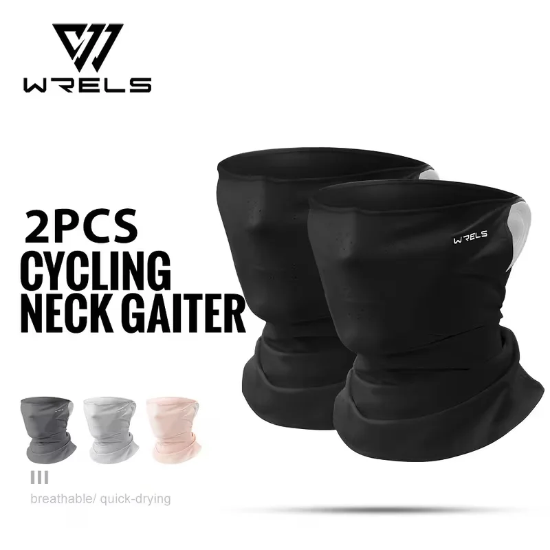 WRELS 2PCS Neck Gaiter Summer Ice Silk Cooling UV Protection Face Mask Breathable Cycling Fishing Bandana Balaclava Snood Headwe