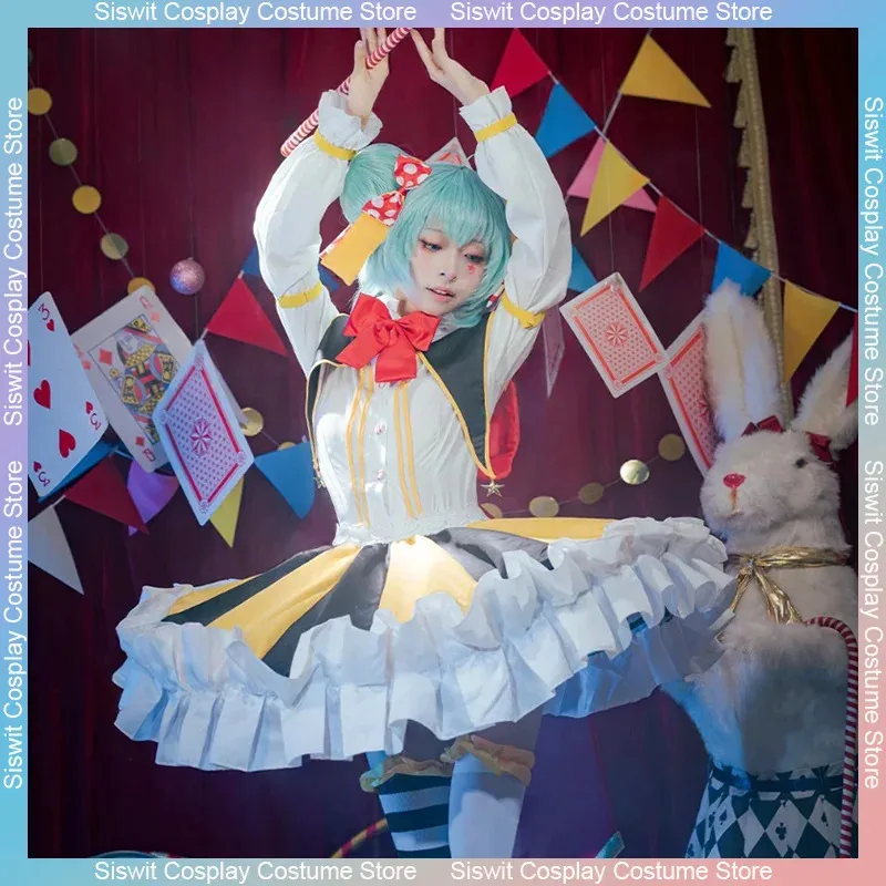 

Circus MIKUU Cosplay Costume Cute Miku Ballet Dress Uniform Clothing Props Full Set Anime Carnival Party Dress Up Girls Outfits